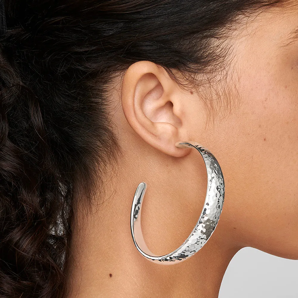Extra Large Hammered Hoop Earrings with Tapered Ends sold by Ippolita product image thumbnail 3