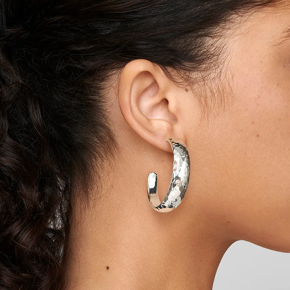 Medium Hammered Hoop Earrings with Tapered Ends sold by Ippolita product image thumbnail 3