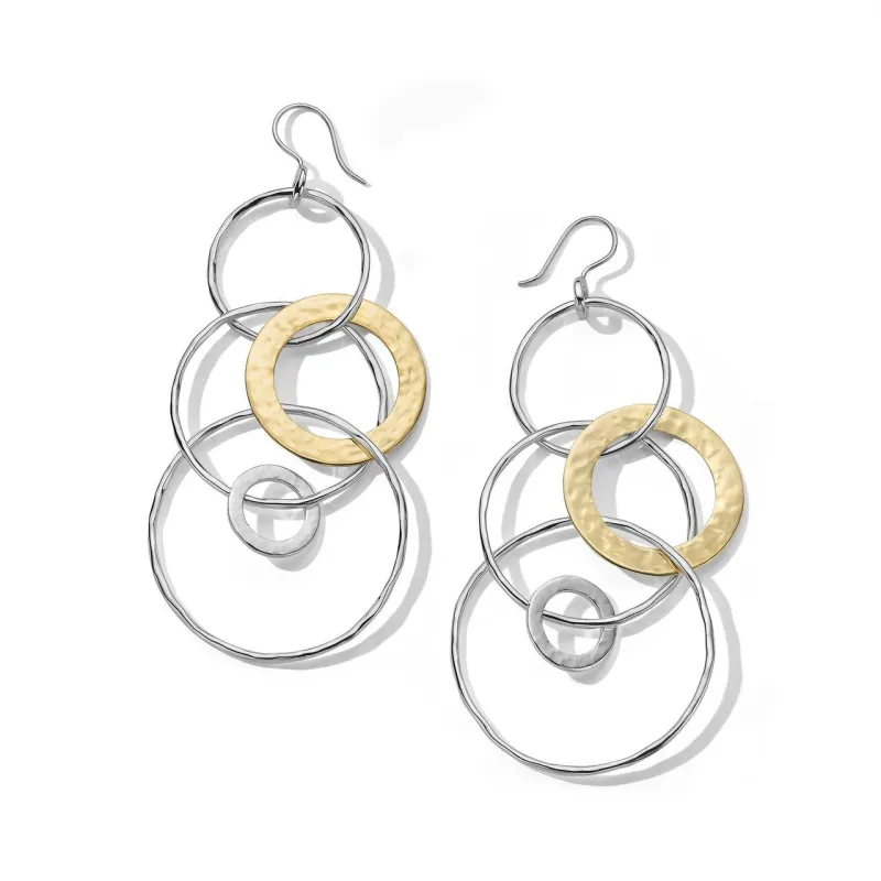 Mixed Metal Jumbo Hammered Jet Set Earrings sold by Ippolita