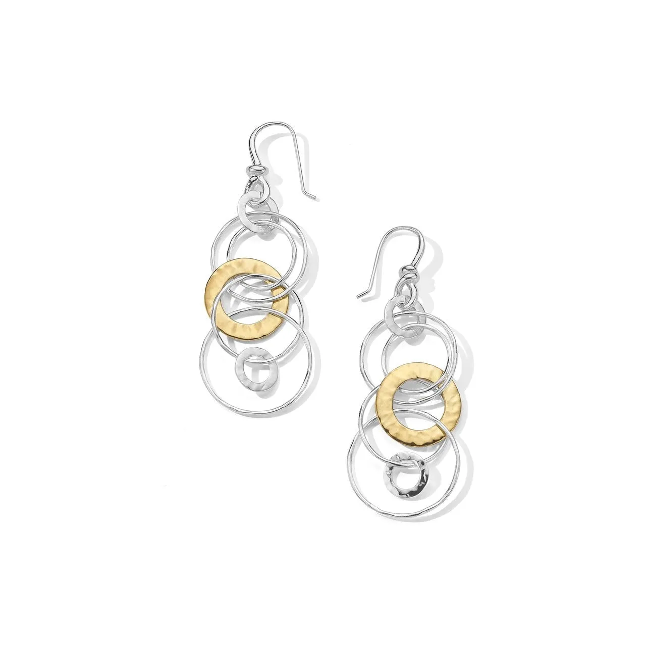 Mixed Metal Hammered Jet Set Earrings sold by Ippolita