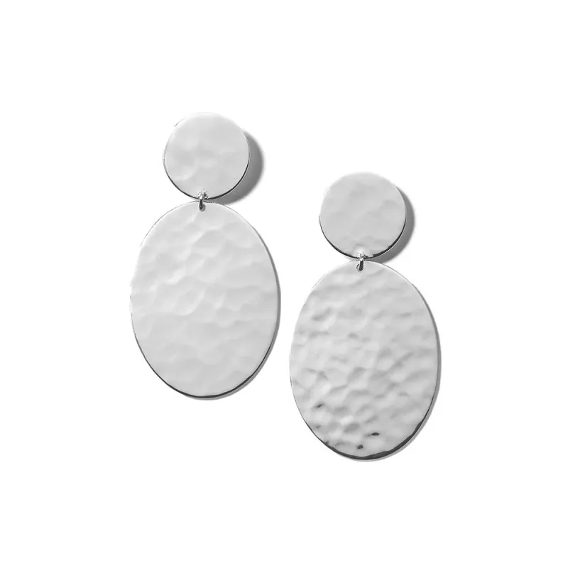 Crinkle Hammered Oval Snowman Earrings made by Ippolita
