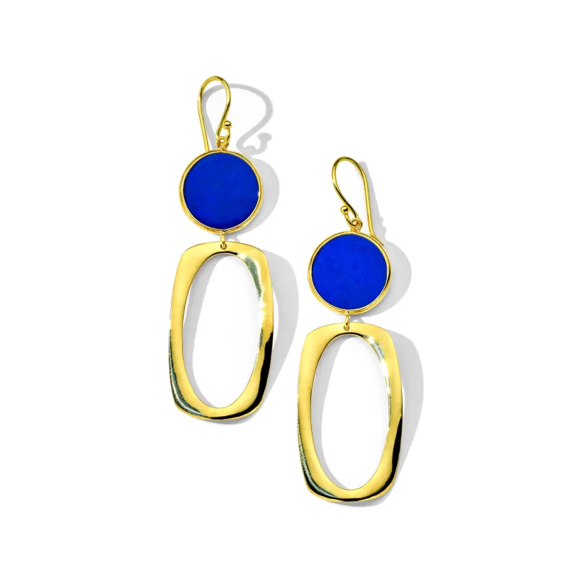Wavy Frame and Stone Dot Drop Earrings made by Ippolita