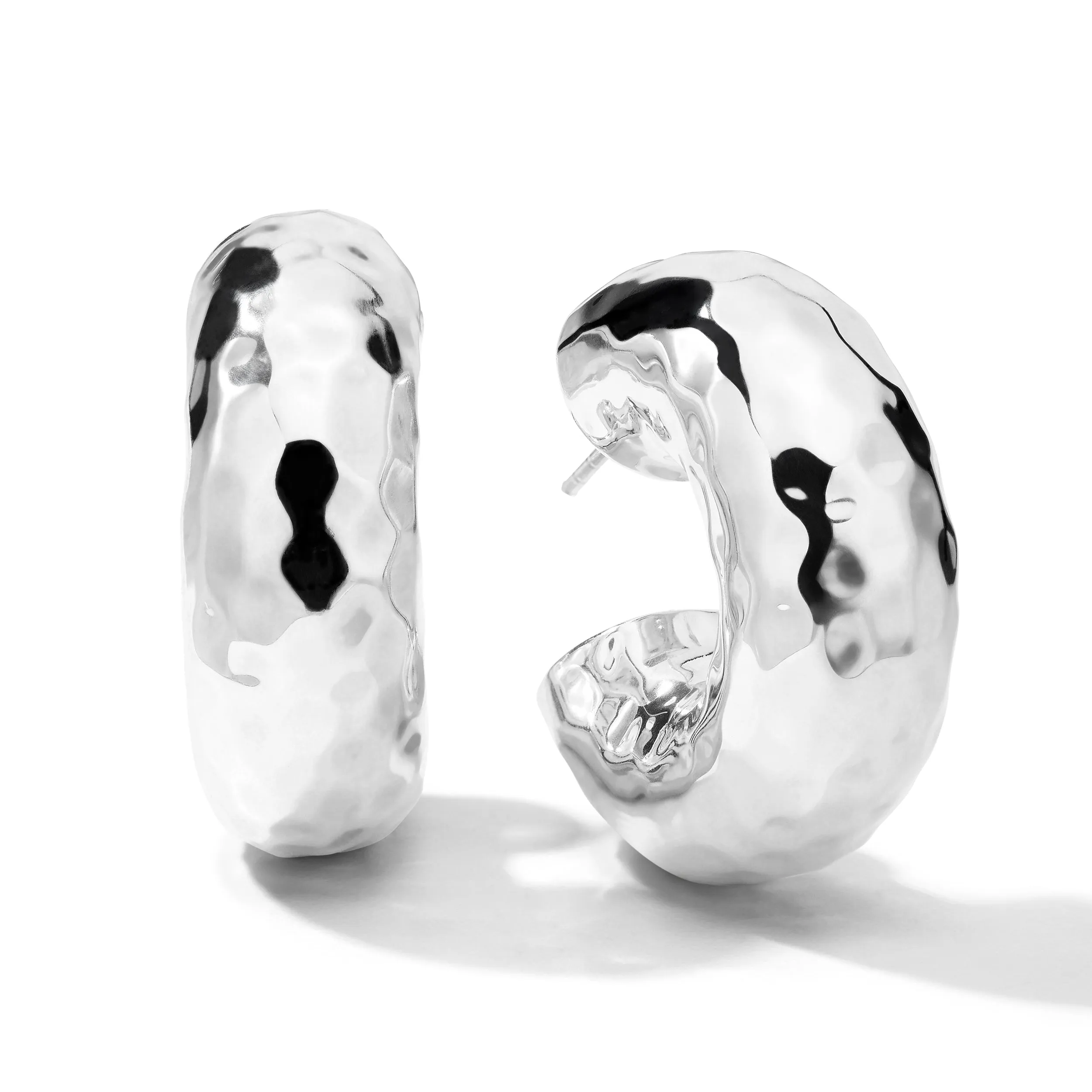 Thick Hammered Round Hoop Earrings sold by Ippolita