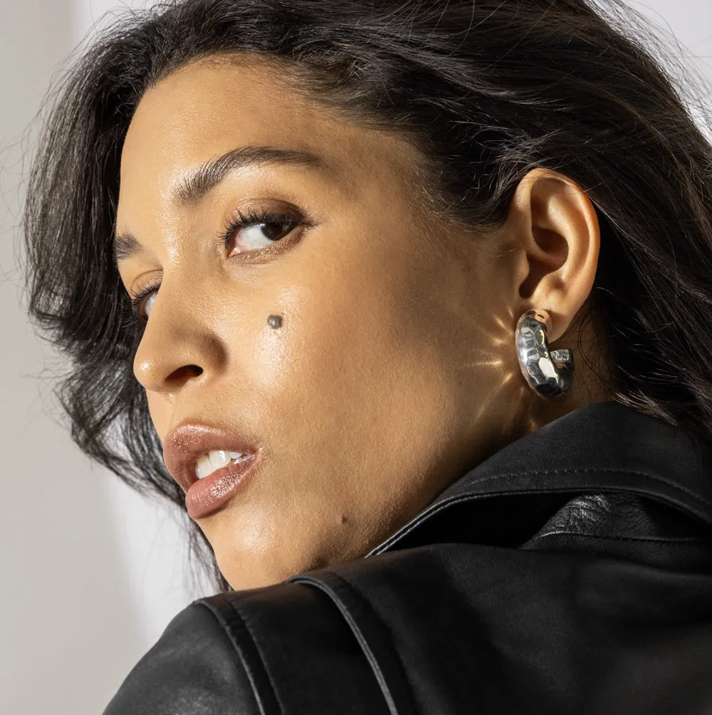 Thick Hammered Round Hoop Earrings sold by Ippolita product image thumbnail 5