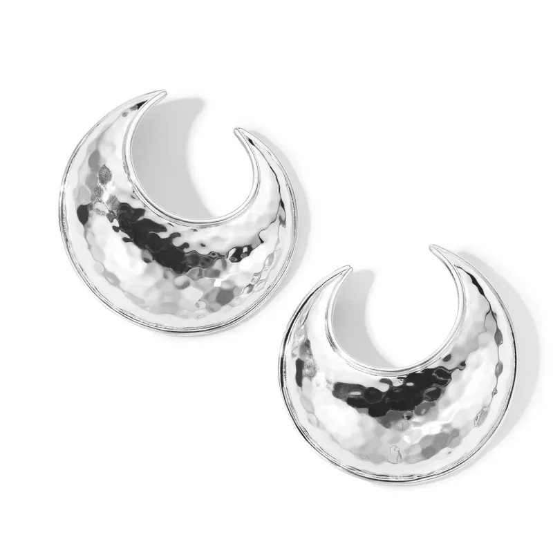 Extra Large Hammered Crescent Earrings made by Ippolita