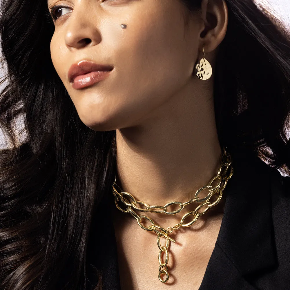 Short Hammered Bastille Link Necklace 18" sold by Ippolita product image thumbnail 3