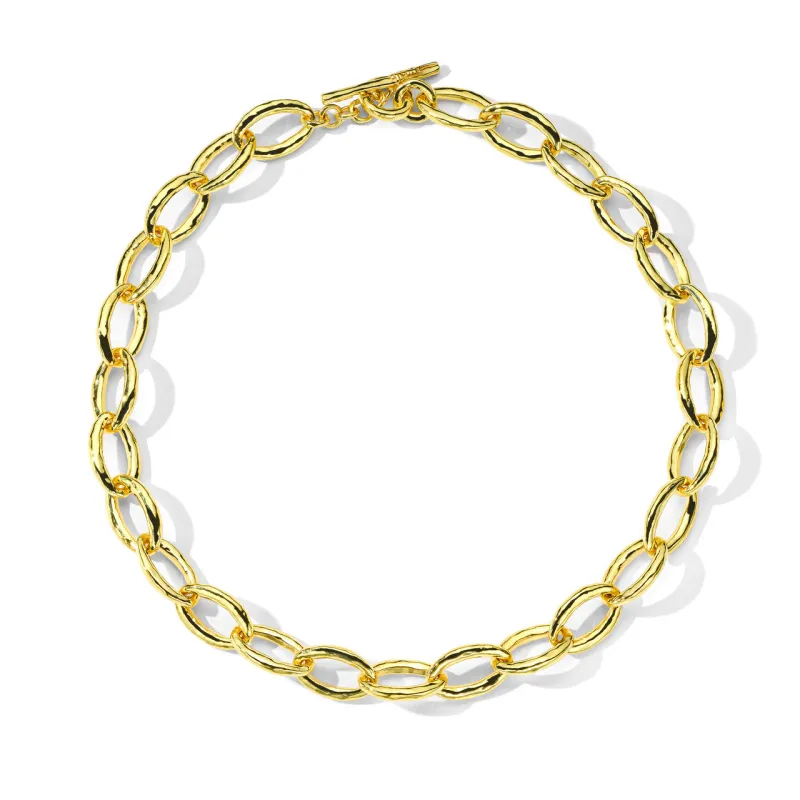 Short Hammered Bastille Link Necklace 18" made by Ippolita