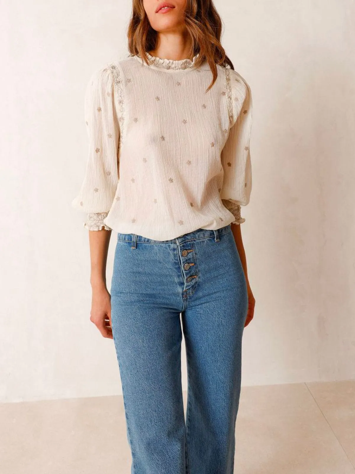 Gauze Blouse - Cream sold by iris product image thumbnail 2