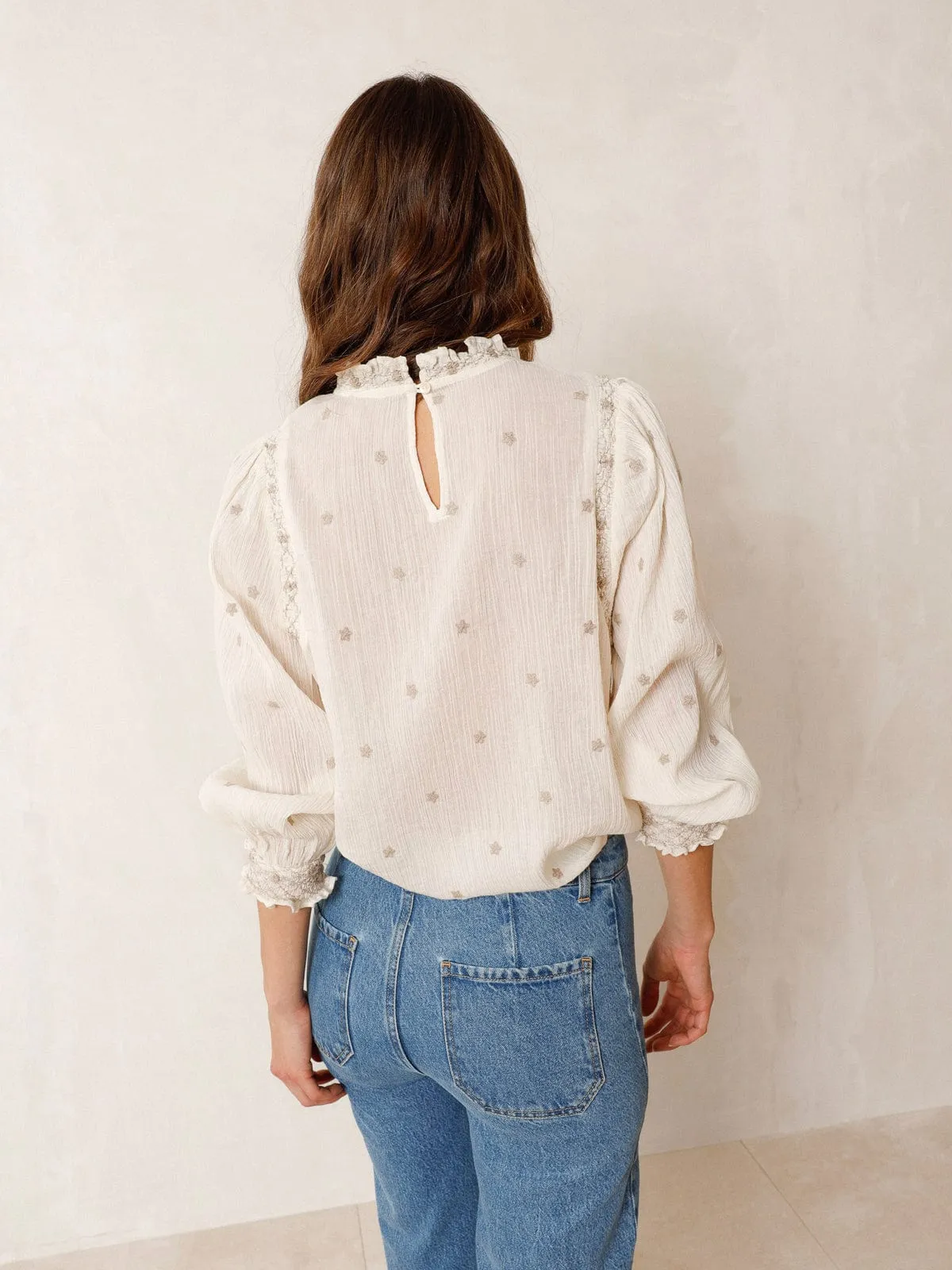 Gauze Blouse - Cream sold by iris product image thumbnail 3