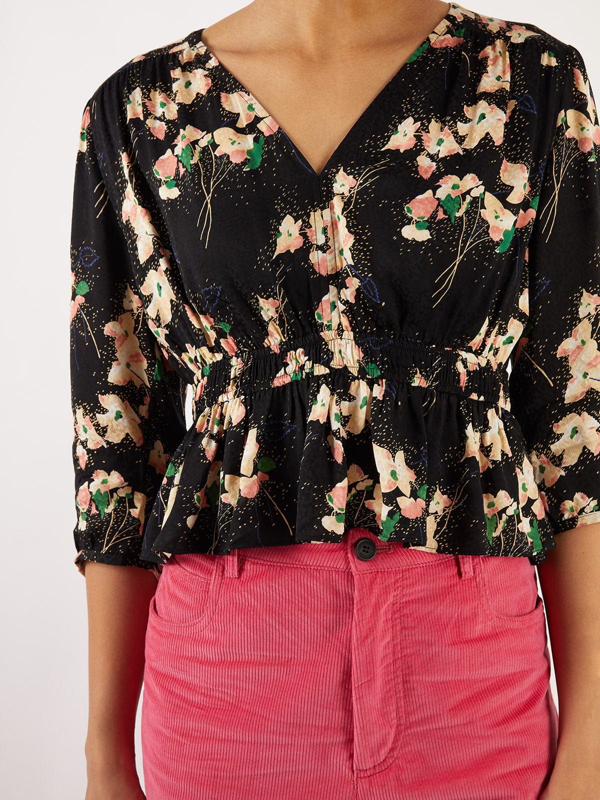 Edon Floral-Print Jacquard Peplum Top sold by iris product image thumbnail 4