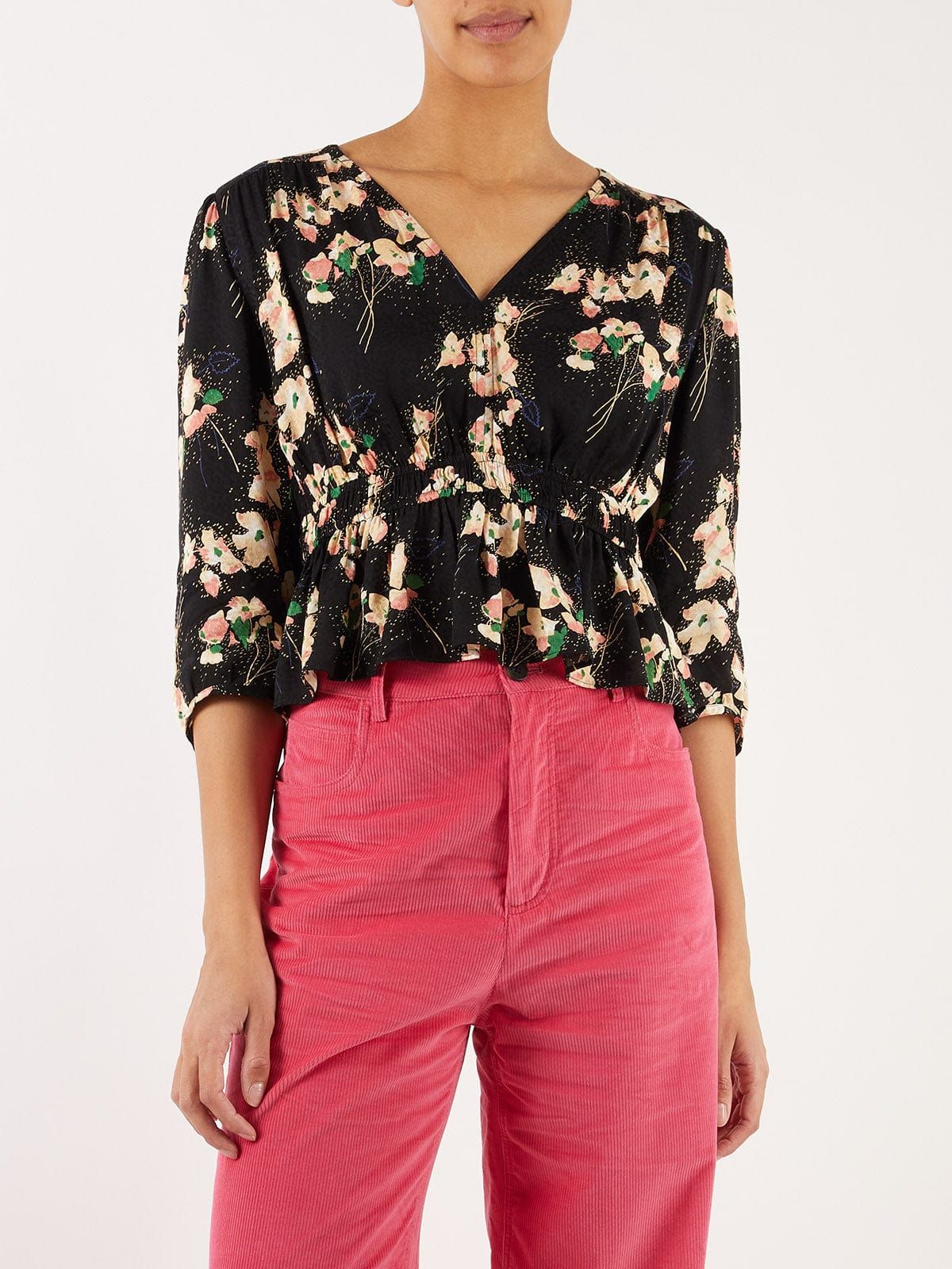 Edon Floral-Print Jacquard Peplum Top sold by iris product image thumbnail 2