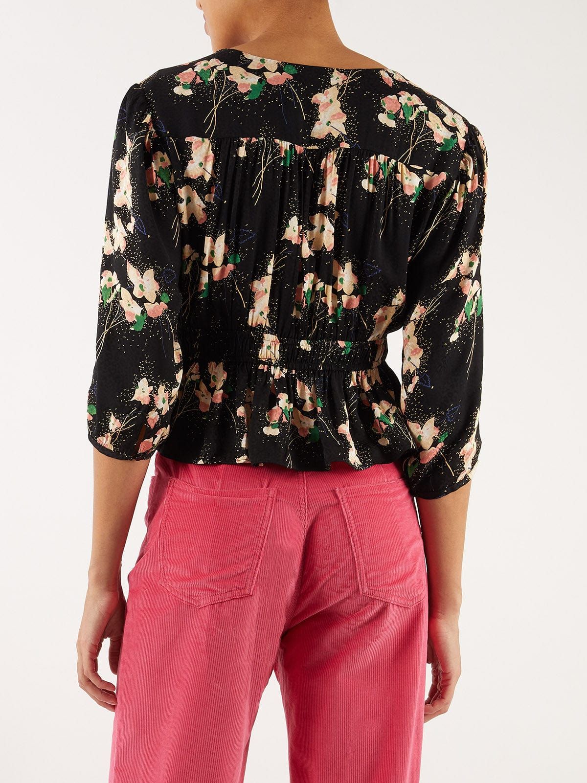 Edon Floral-Print Jacquard Peplum Top sold by iris product image thumbnail 3