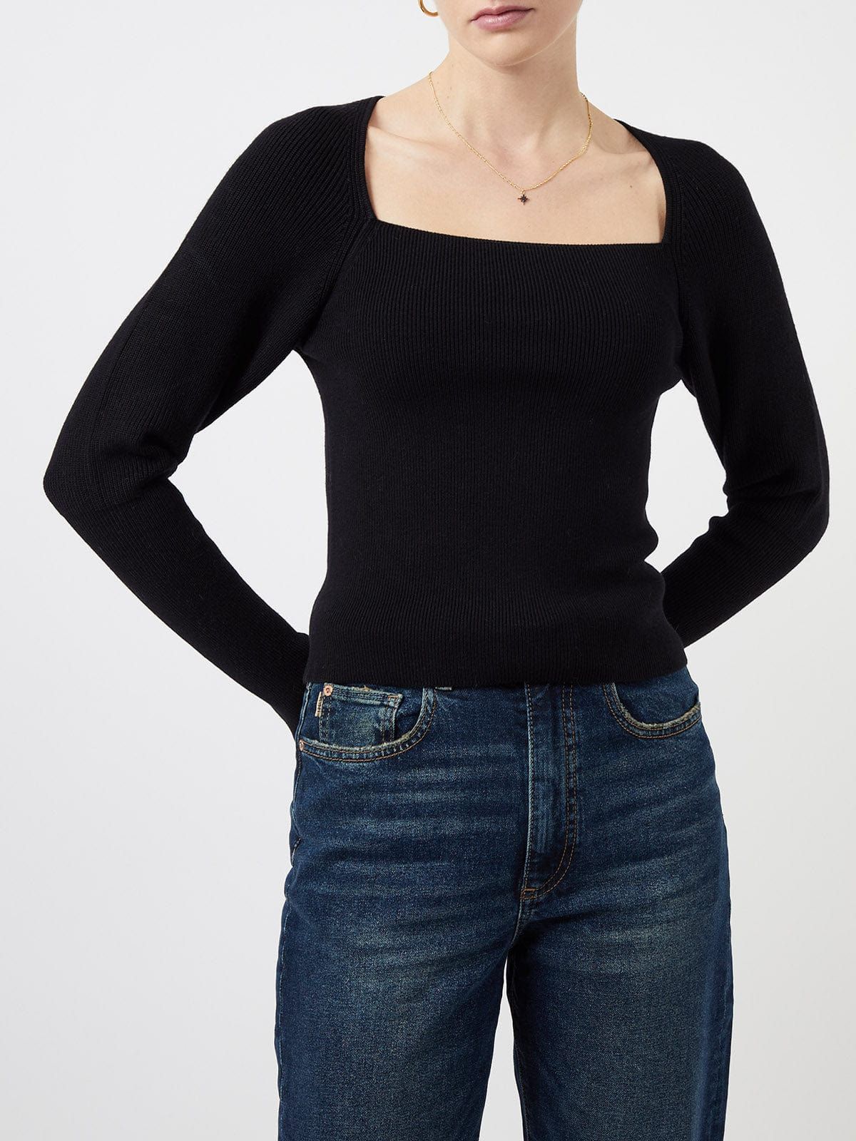 Bella Square Neck Top- Black sold by iris product image thumbnail 2