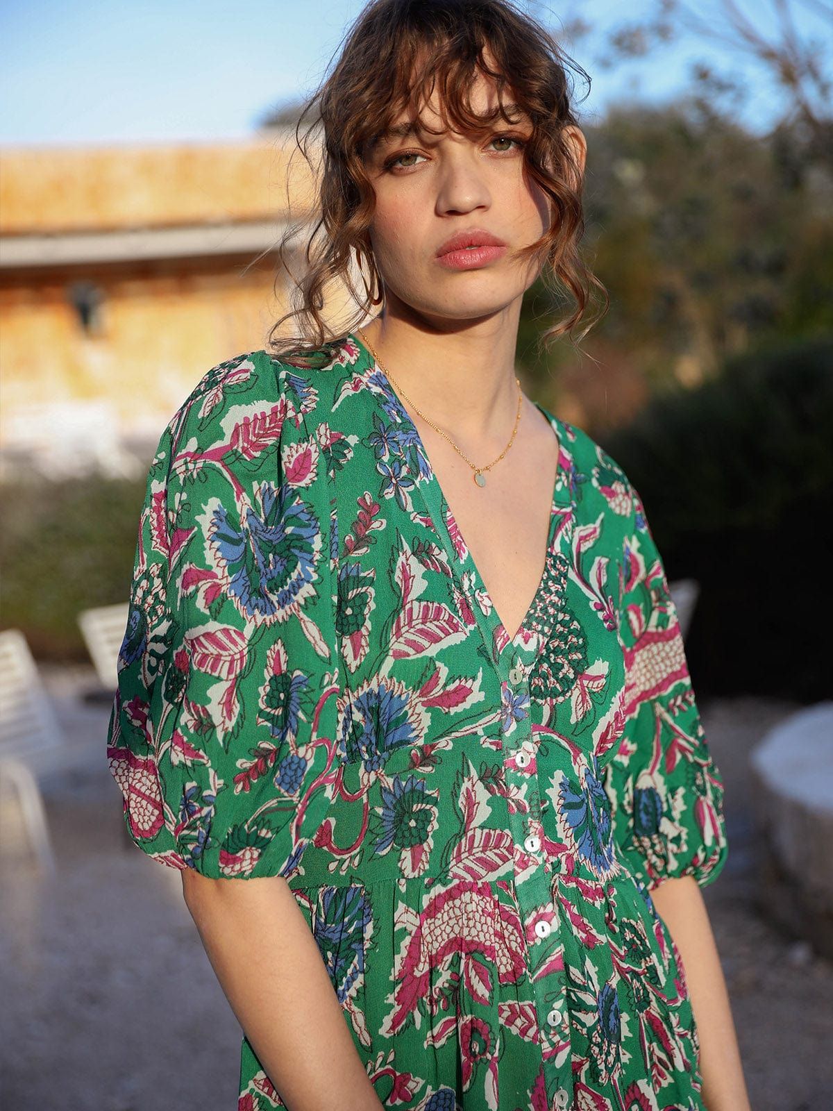 Erena V Neck Maxi Dress Emerald sold by iris product image thumbnail 2