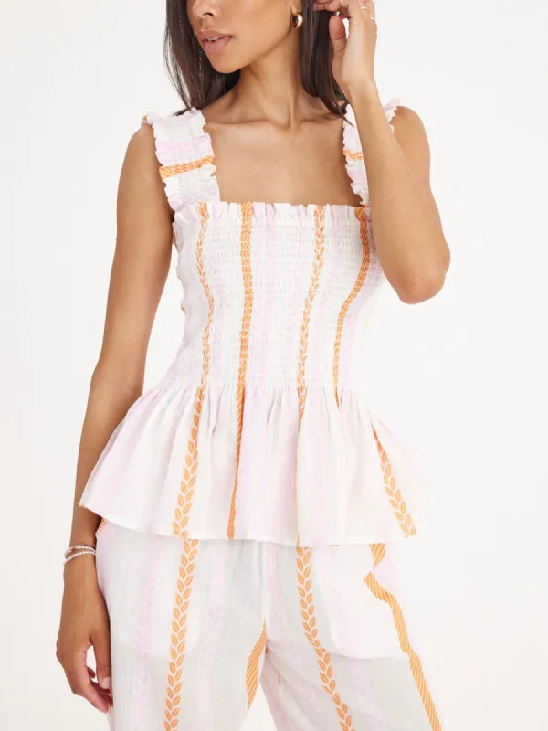 Cady Strap Top - Pink and Orange made by iris