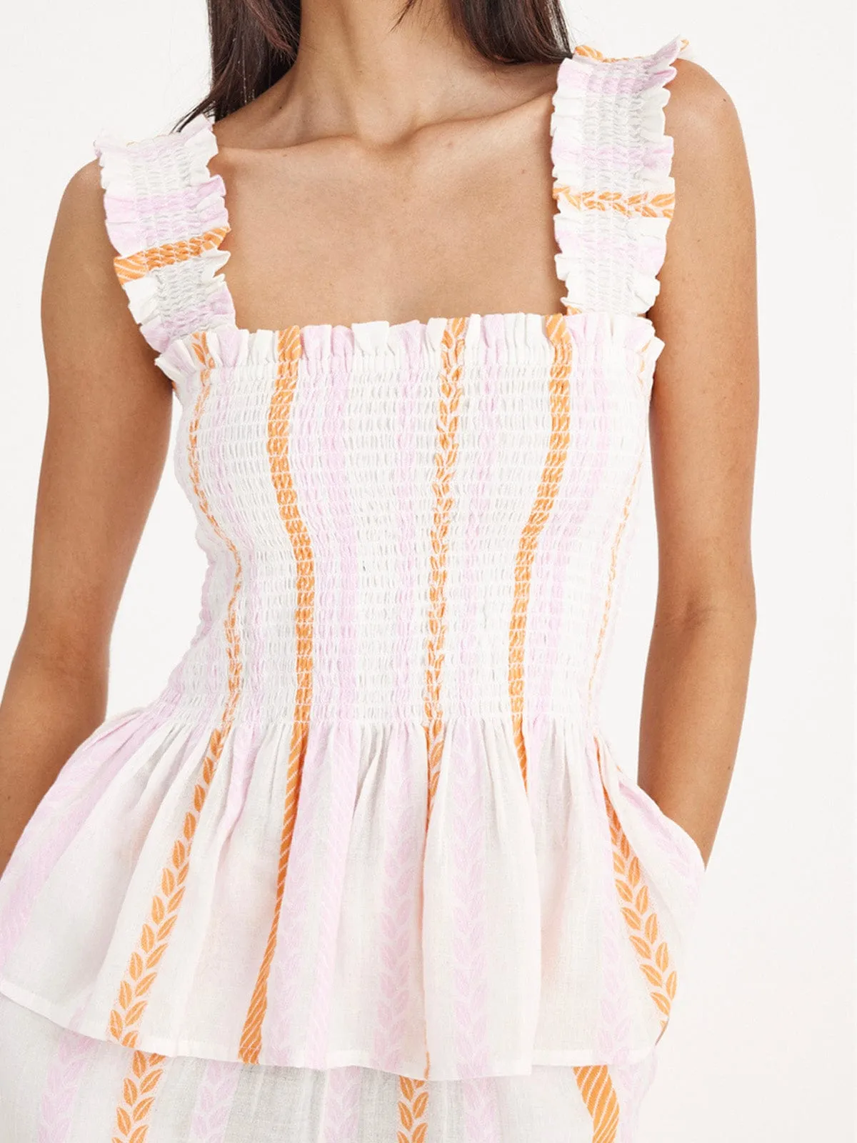 Cady Strap Top - Pink and Orange sold by iris product image thumbnail 3