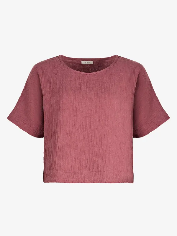 Josie Cotton-Gauze Top – Pink made by iris