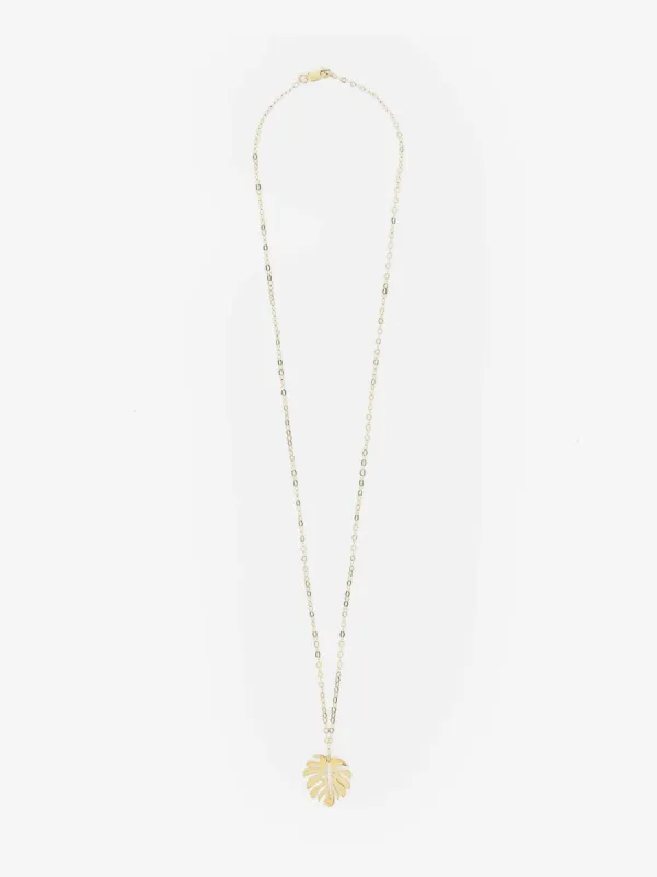 Gold Plated Large Leaf Necklace sold by iris