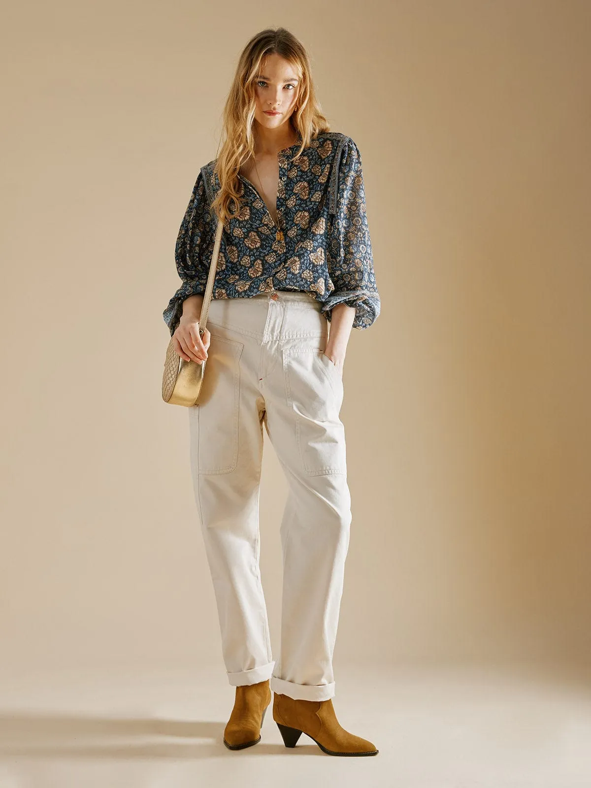 Rhea Button Front Blouse- Dark Grey sold by iris product image thumbnail 5