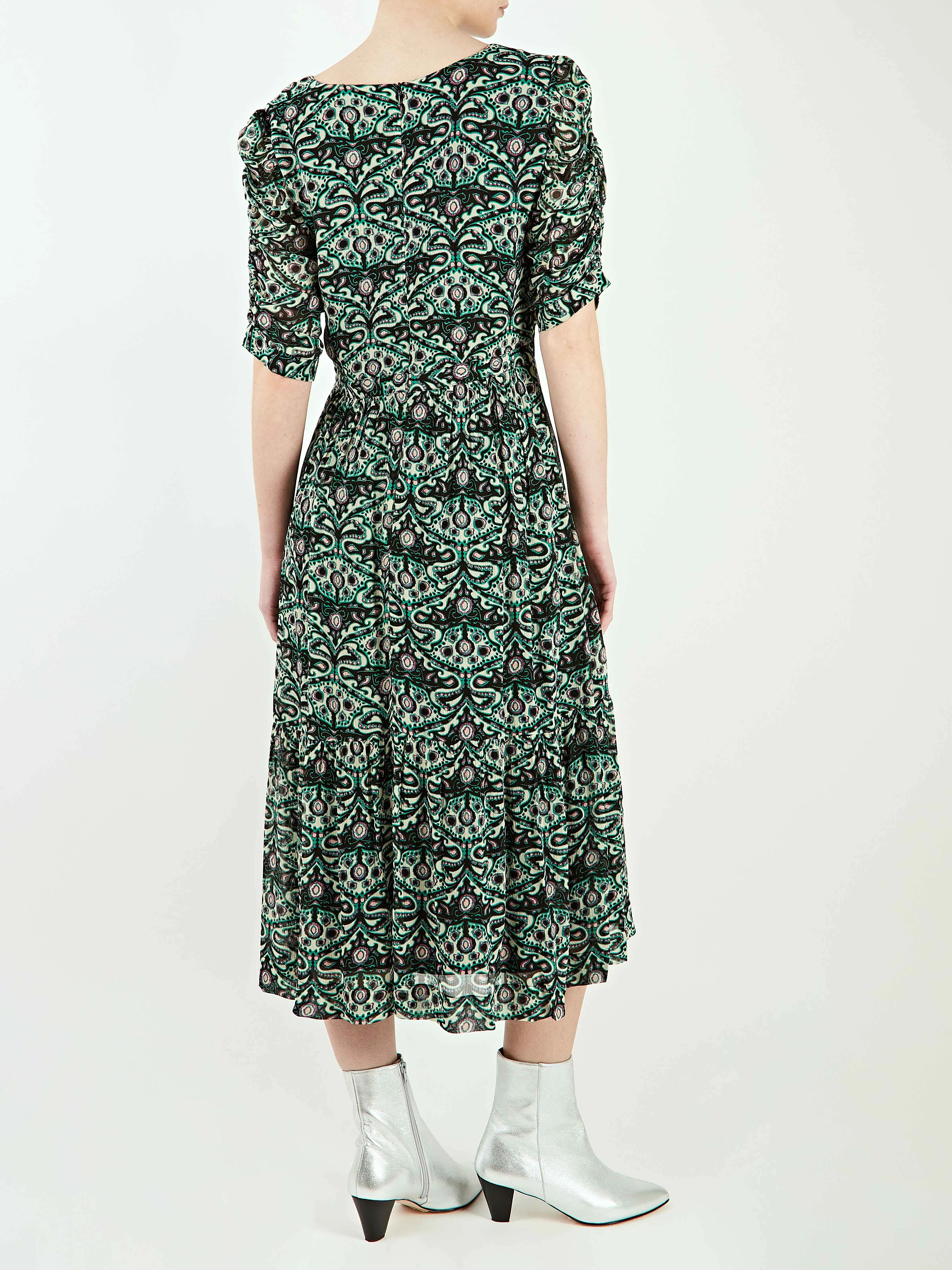 Fine Ruched Georgette Midi Dress sold by iris product image thumbnail 3