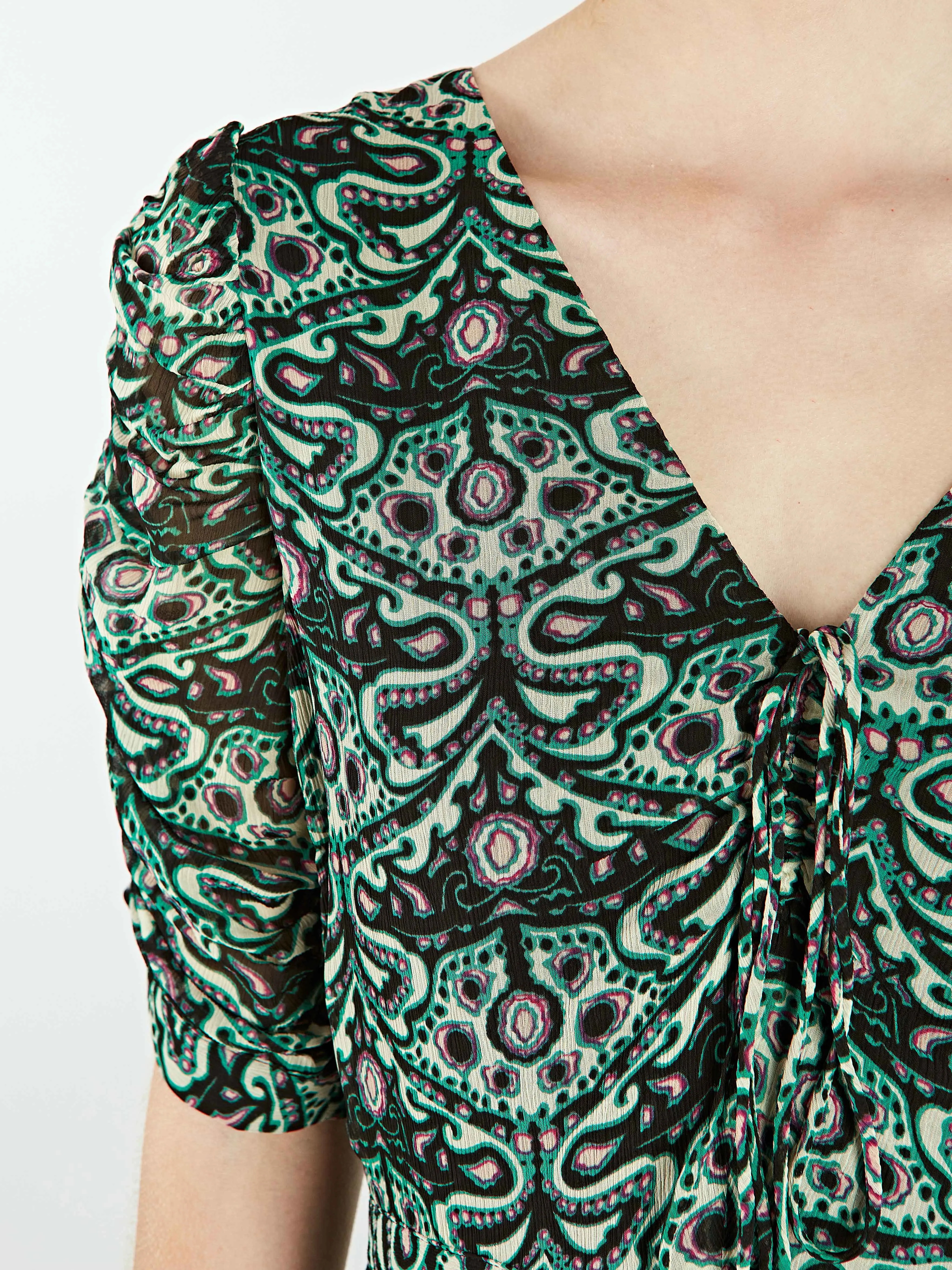 Fine Ruched Georgette Midi Dress sold by iris product image thumbnail 4