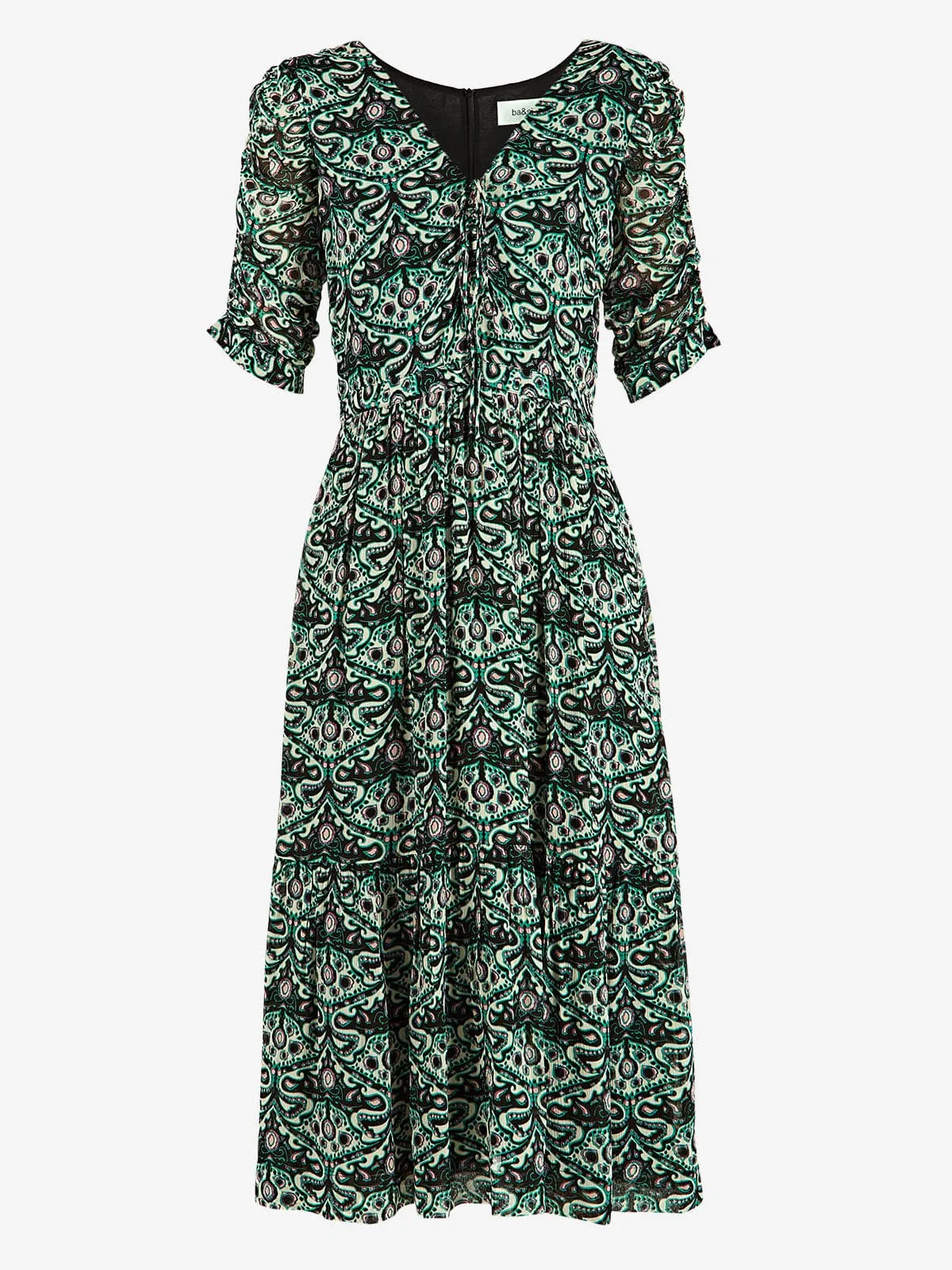 Fine Ruched Georgette Midi Dress sold by iris