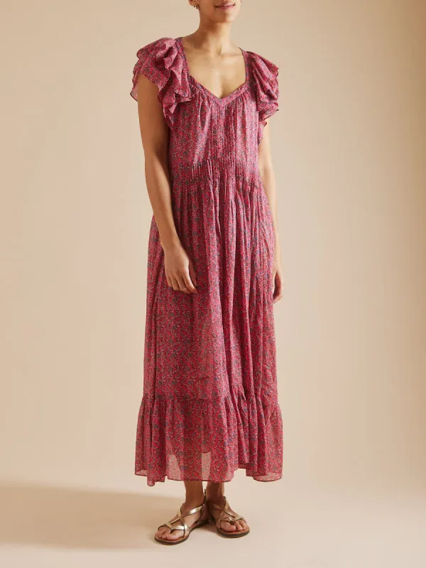 Godralia Cotton Dress - Red made by iris