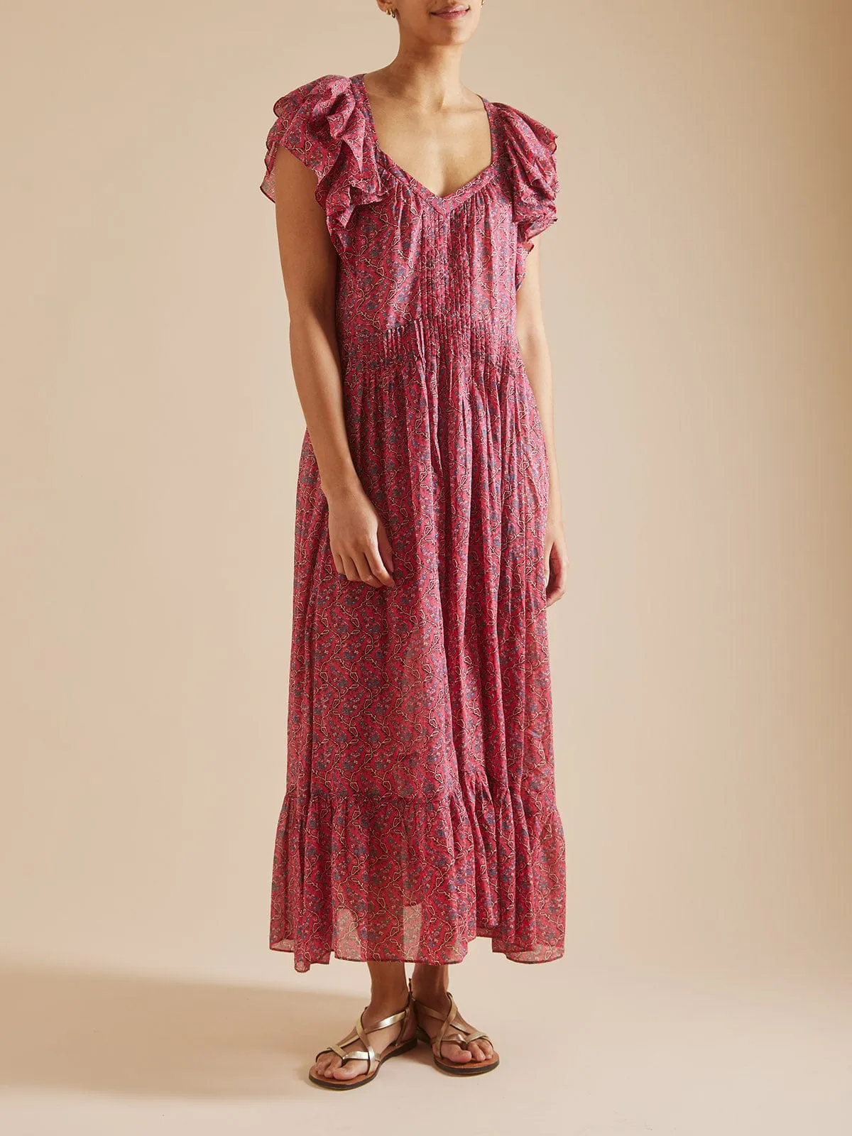 Godralia Cotton Dress - Red sold by iris
