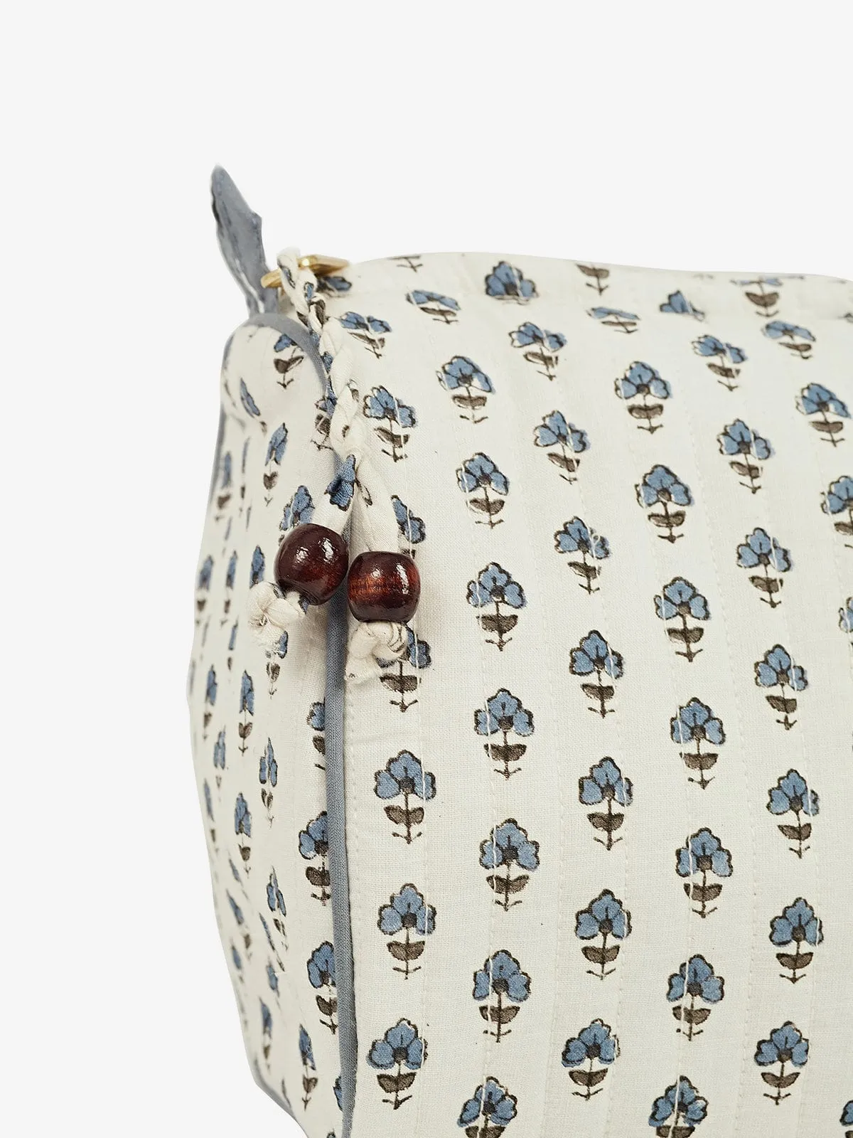 Quilted Cosmetic Bag Blue sold by iris product image thumbnail 2