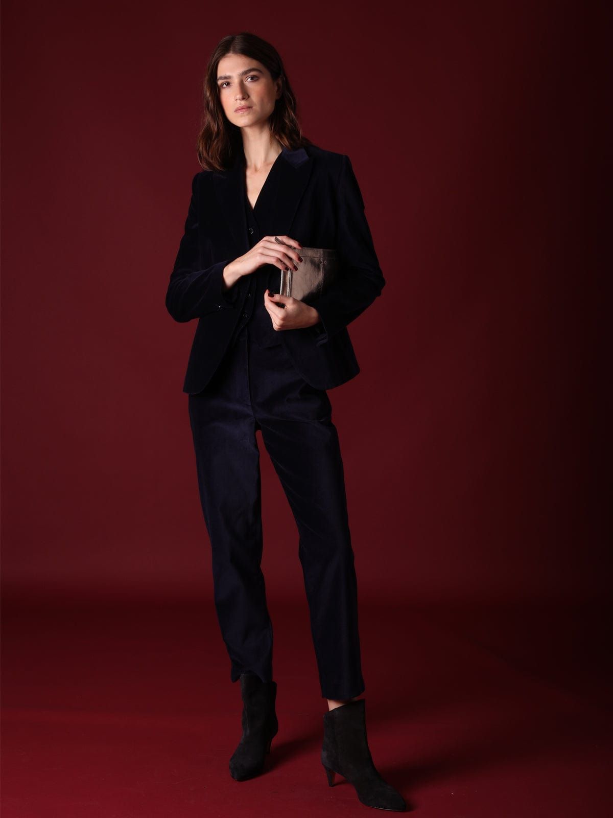 Sabine Navy Velvet Tailored Jacket sold by iris product image thumbnail 2