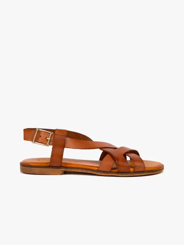 Buttercup Leather Sandal - Tan made by iris
