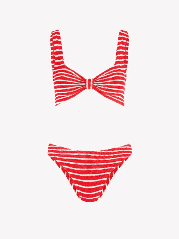 Bonnie Stripe Bikini - Red made by iris