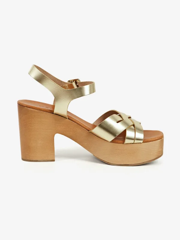 Megan Gold High Clog made by iris