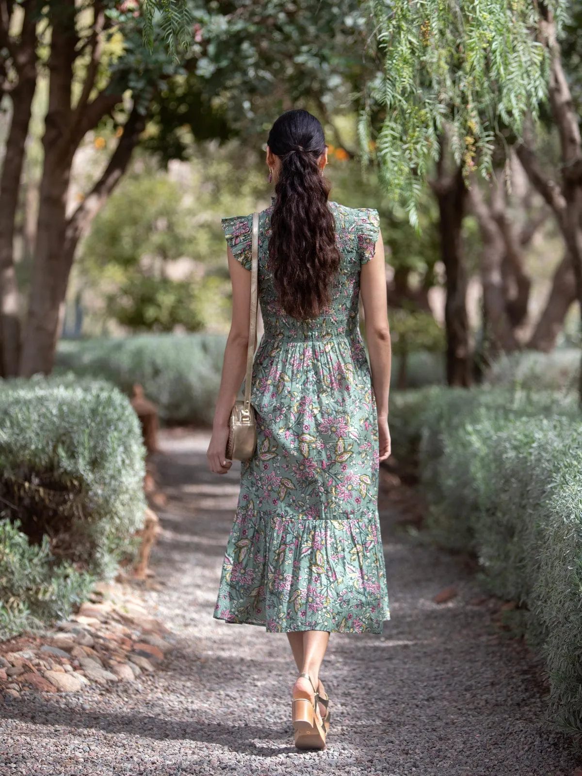 Freda Dress - Bali Flower Green sold by iris product image thumbnail 3