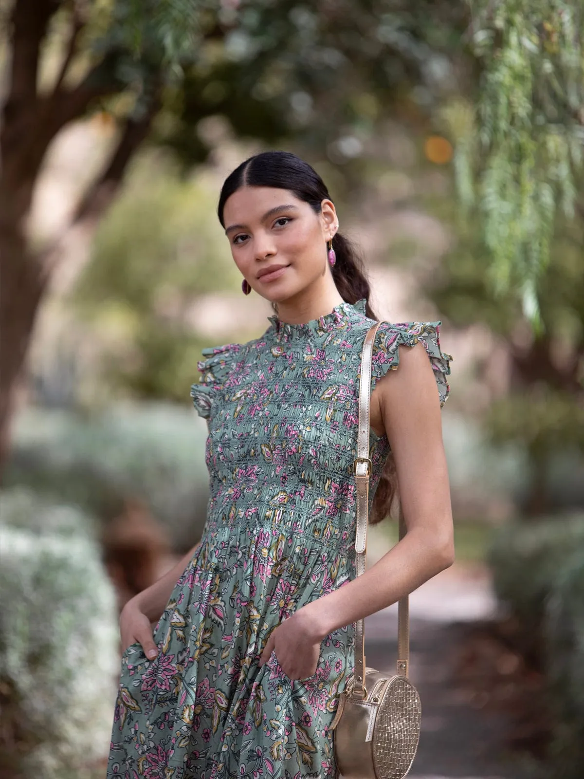 Freda Dress - Bali Flower Green sold by iris product image thumbnail 2