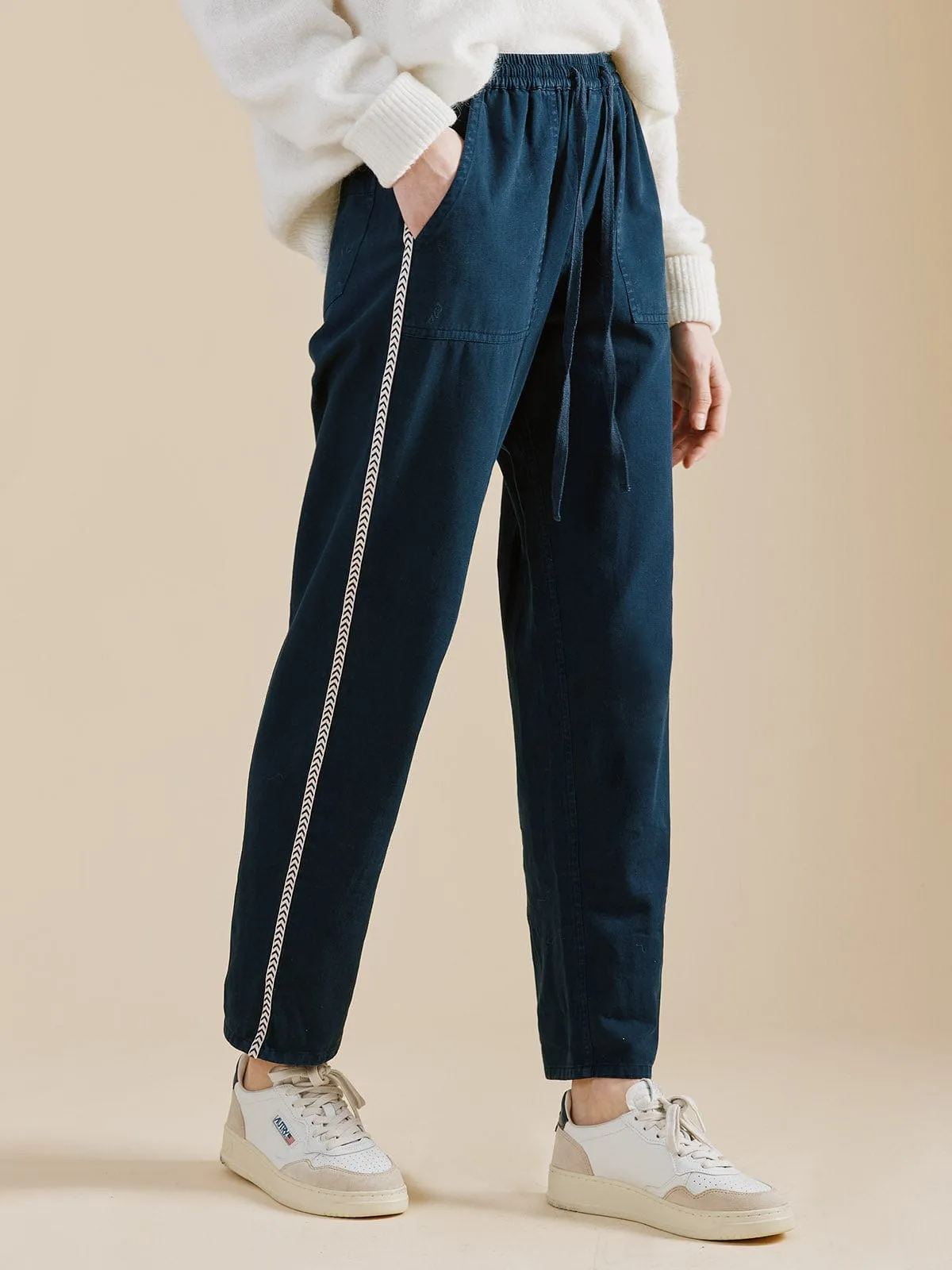 Milo Relaxed Cotton Trouser- Navy sold by iris product image thumbnail 2