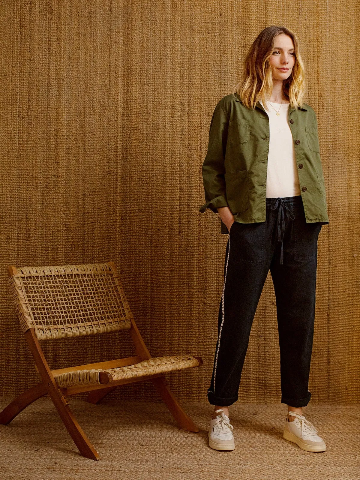 Milo Relaxed Cotton Trouser- Navy sold by iris