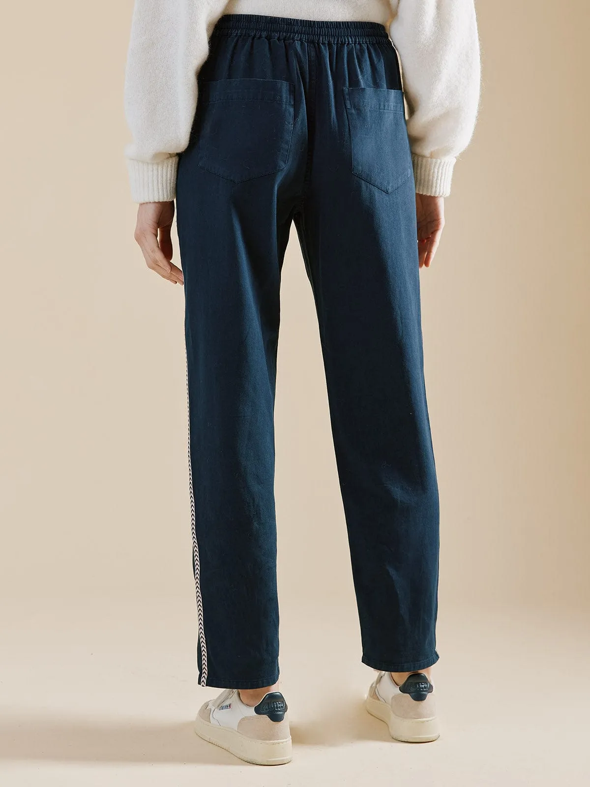 Milo Relaxed Cotton Trouser- Navy sold by iris product image thumbnail 4