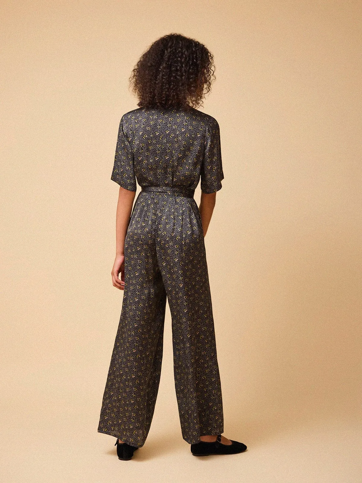 Robin Satin Jumpsuit – Black sold by iris product image thumbnail 4