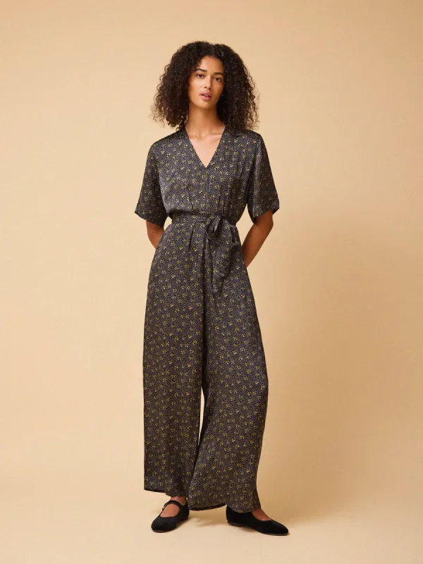 Robin Satin Jumpsuit – Black made by iris