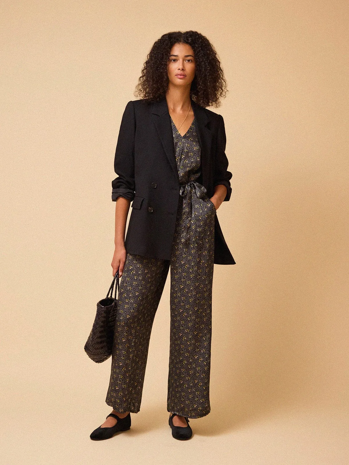 Robin Satin Jumpsuit – Black sold by iris product image thumbnail 5
