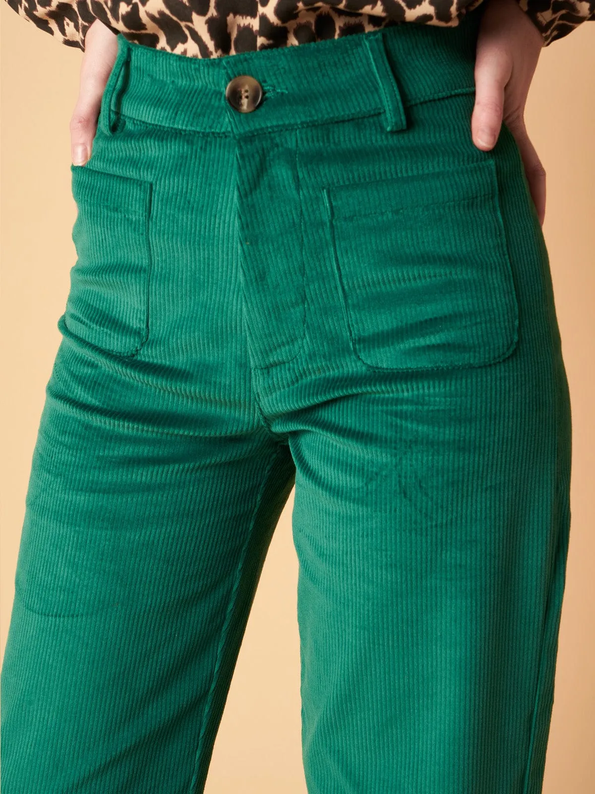 Cord Trousers- Green sold by iris product image thumbnail 3