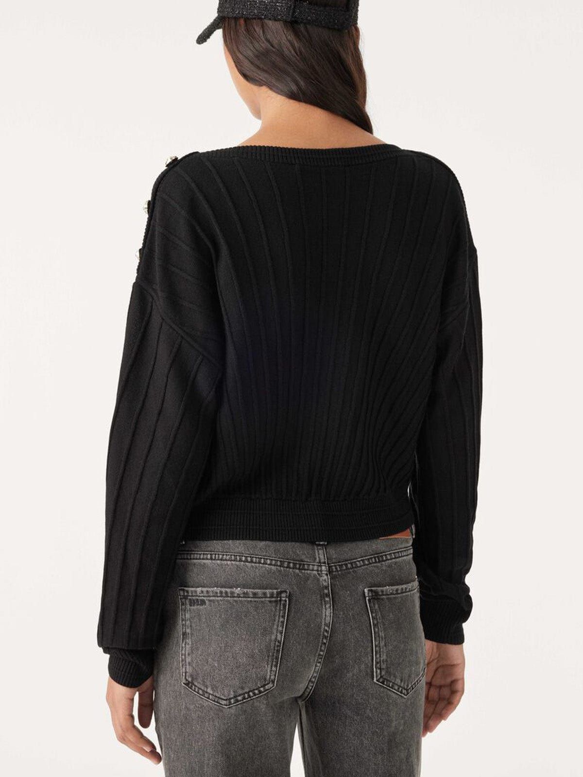 Jynx Pleated Knit Top- Black sold by iris product image thumbnail 4