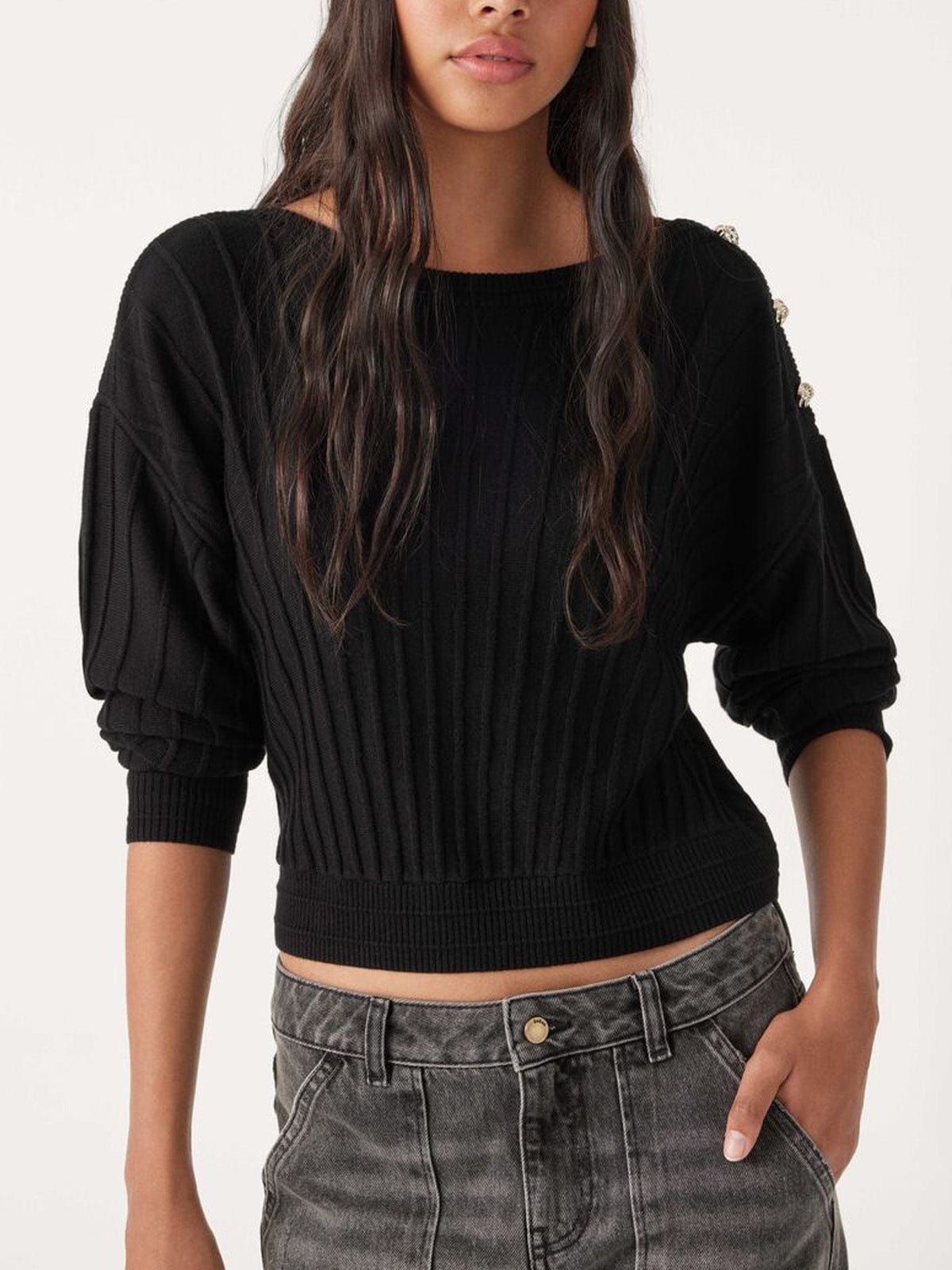 Jynx Pleated Knit Top- Black sold by iris product image thumbnail 2