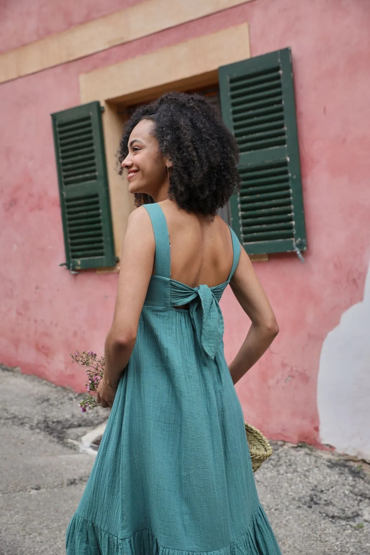 Ivy Green Cheesecloth Maxi Dress sold by iris
