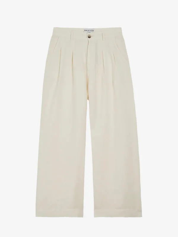 Emilie Linen Trouser- Cream sold by iris