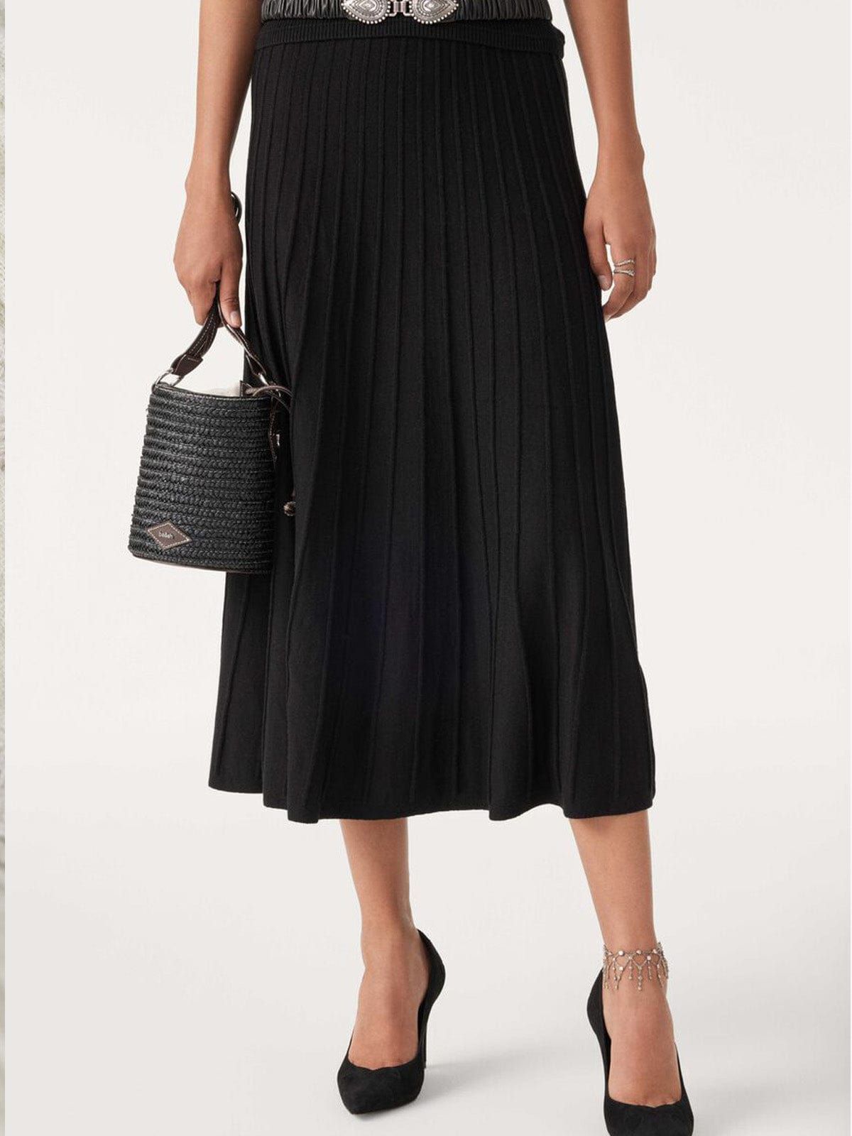 Jada Fleated Knit Skirt- Black sold by iris product image thumbnail 2