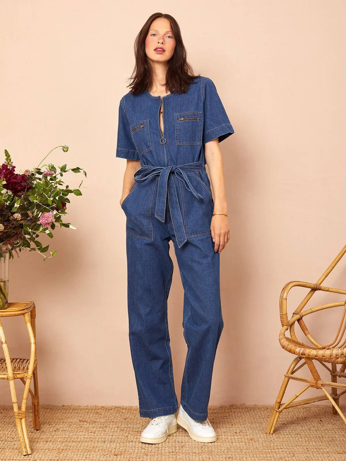 Alexa Denim Zip Jumpsuit sold by iris product image thumbnail 2