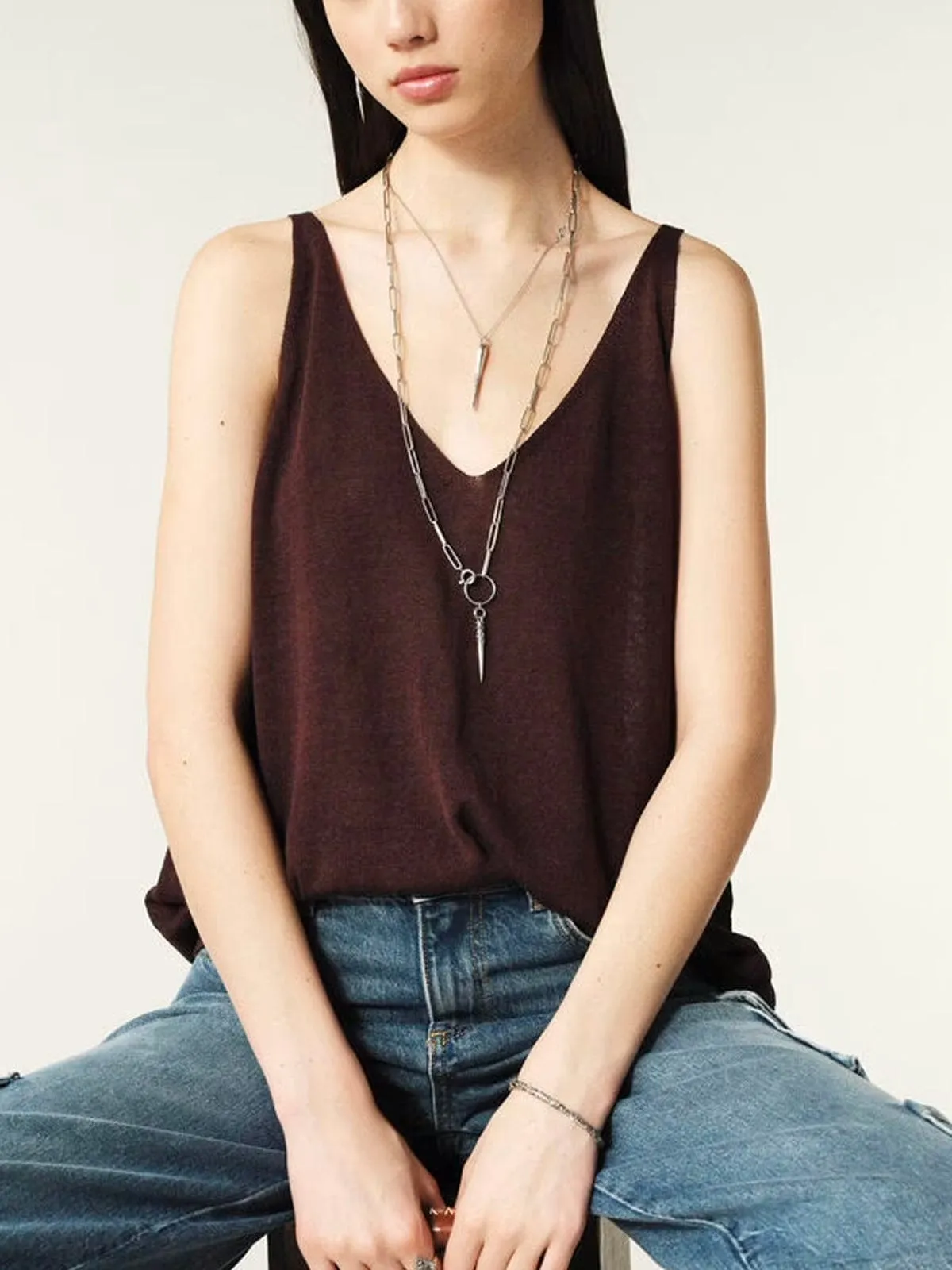 Dalil Vest Top- Brown sold by iris product image thumbnail 2
