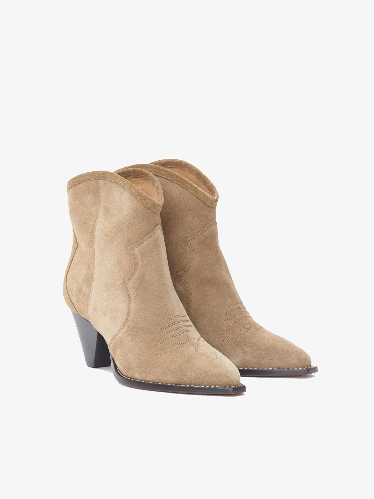 Darizo Healed Boots- Taupe sold by iris